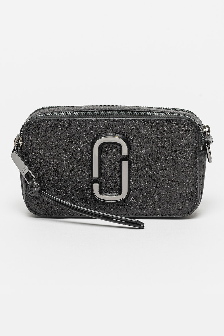 Marc Jacobs Geanta crossbody de piele cu aspect lucios The Metallic Glitter - Pled.ro