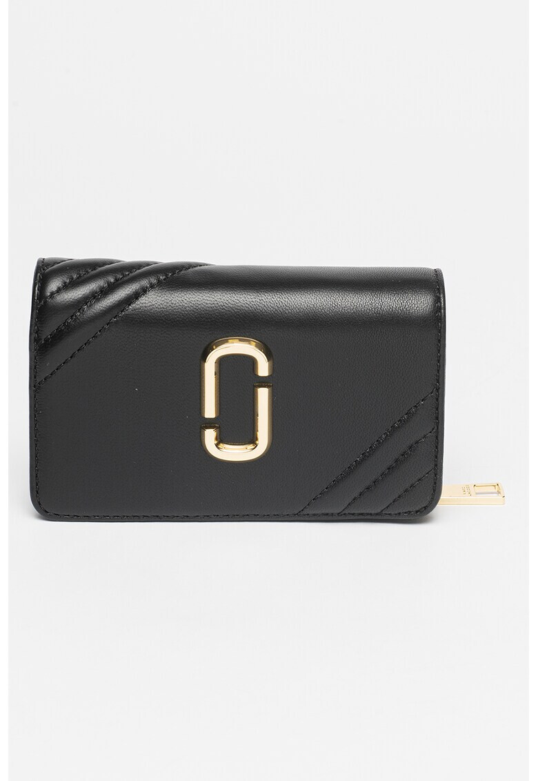 Marc Jacobs Portofel de piele cu aplicatie logo metalica si fermoar The Glam Shot - Pled.ro