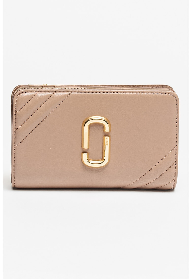 Marc Jacobs Portofel de piele cu aplicatie logo metalica si fermoar The Glam Shot - Pled.ro