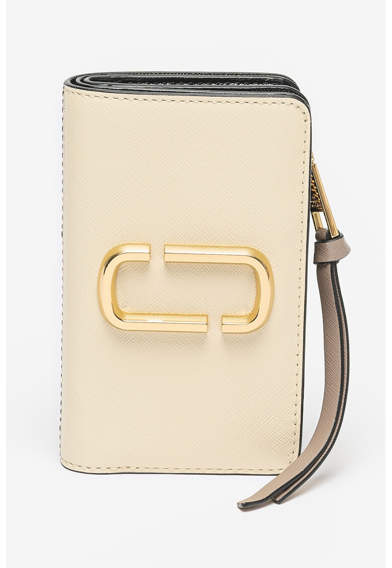 Marc Jacobs Portofel din piele saffiano cu monograma metalica Compact - Pled.ro