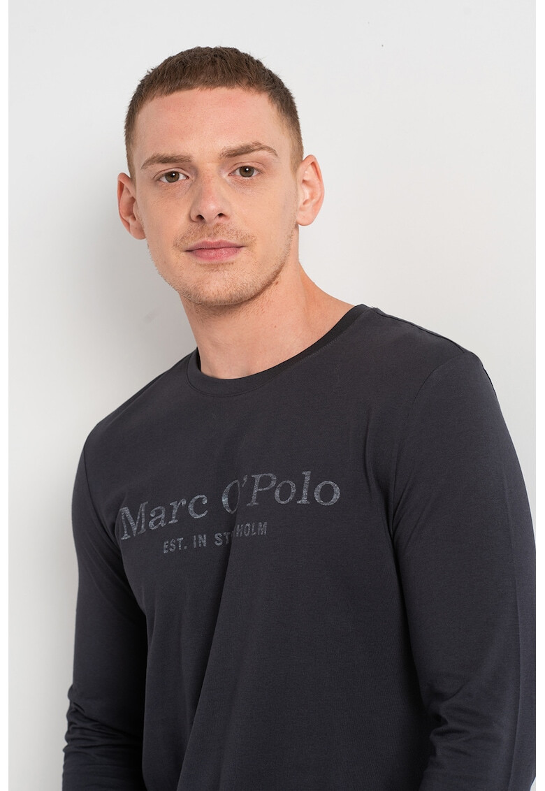 Marc O'Polo Bluza cu decolteu la baza gatului si imprimeu logo - Pled.ro