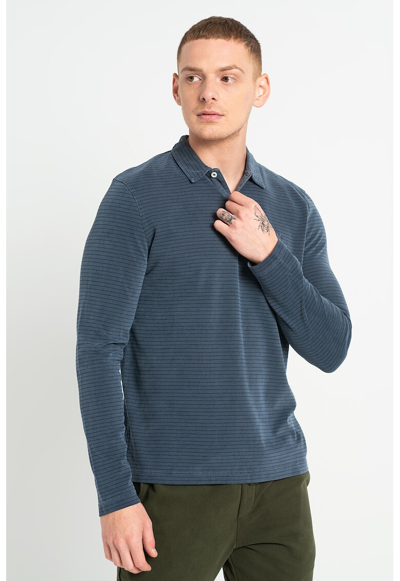 Marc O'Polo Bluza polo cu dungi si logo - Pled.ro