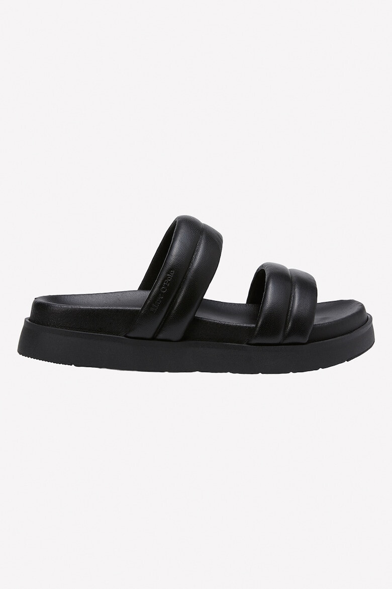 Marc O'Polo Papuci de casa flatform de piele cu aspect matlasat - Pled.ro