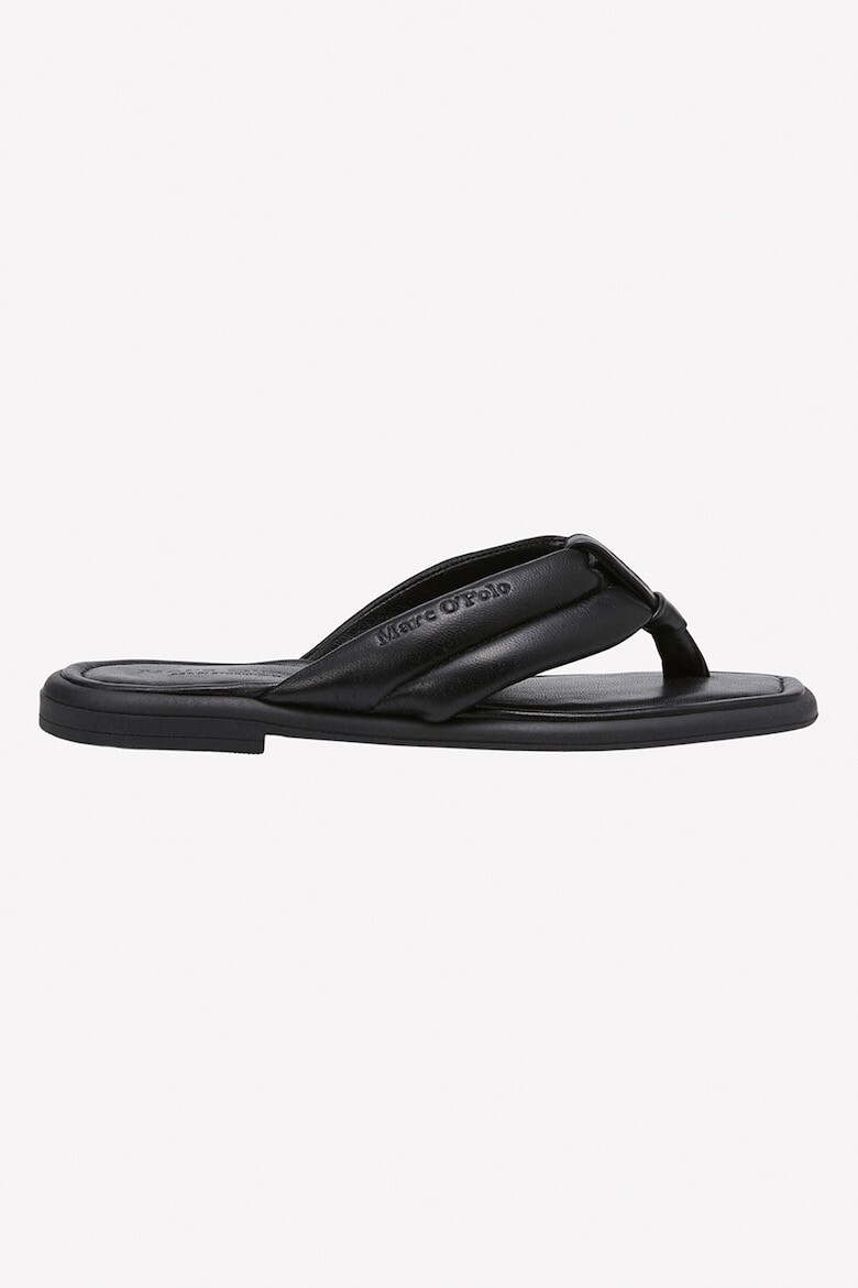 Marc O'Polo Papuci flip-flop de piele cu logo stantat - Pled.ro