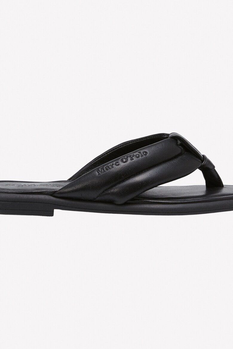 Marc O'Polo Papuci flip-flop de piele cu logo stantat - Pled.ro