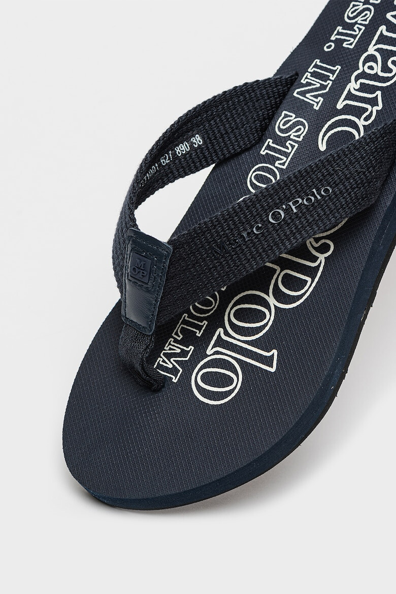 Marc O'Polo Papuci flip-flop din material textil cu garnituri de piele - Pled.ro