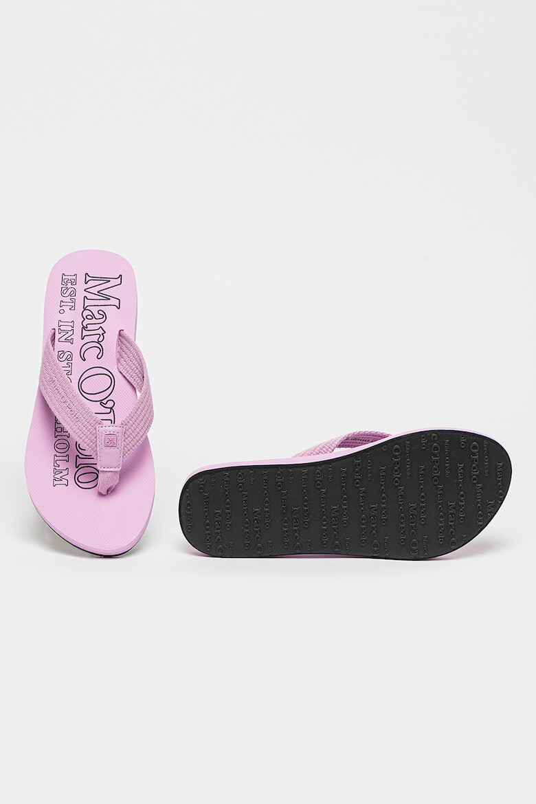 Marc O'Polo Papuci flip-flop din material textil cu garnituri de piele - Pled.ro