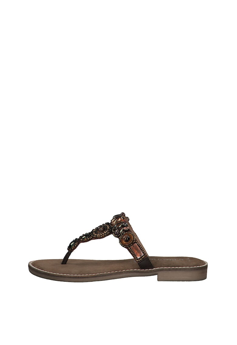 Marco Tozzi Papuci flip-flop de piele - Pled.ro