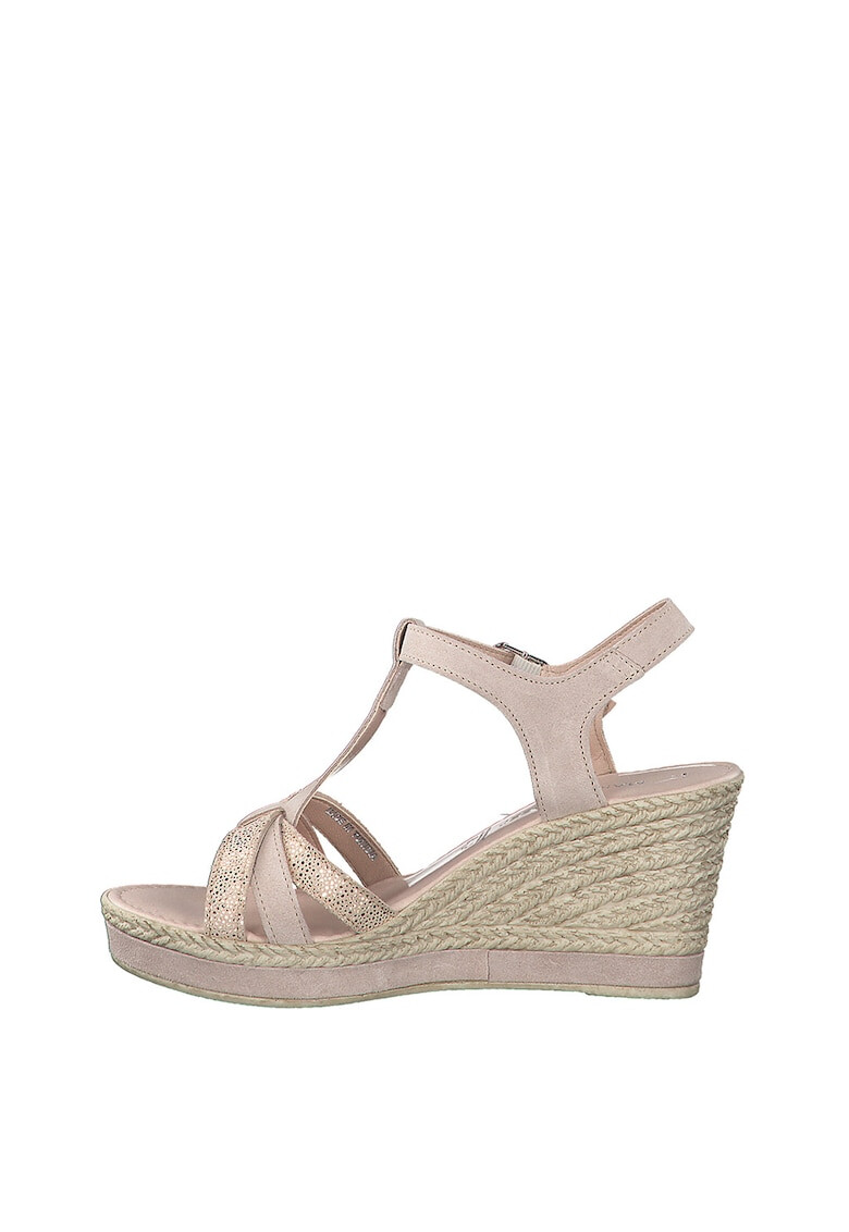 Marco Tozzi Sandale tip espadrile de piele ecologica cu talpa wedge - Pled.ro