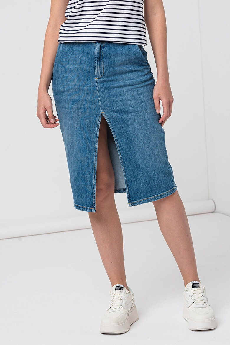 Marella Fusta midi de denim cu slit frontal - Pled.ro