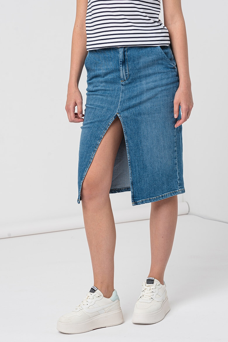 Marella Fusta midi de denim cu slit frontal - Pled.ro