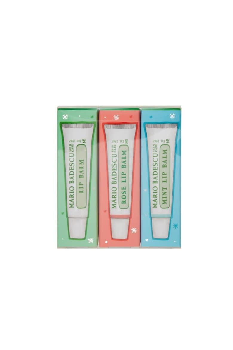 Mario Badescu Set balsam de buze Lip Balm Trio Original 10 g Trandafir 10 g Menta 10 g - Pled.ro