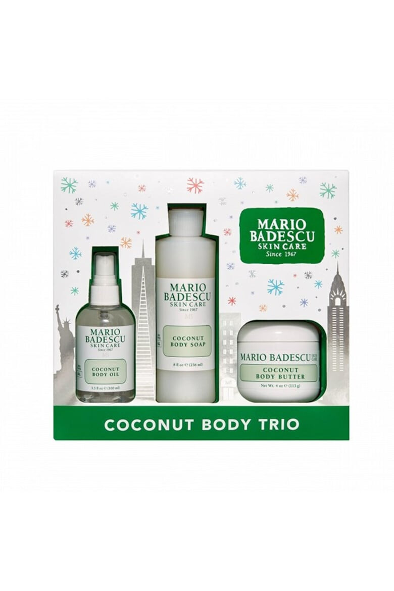 Mario Badescu Set ingrijire corp Coconut Body Trio Unt de corp Coconut Body Butter 113 g + Gel de dus Coconut Body Soap 236 ml + Ulei de corp Coconut Body Oil 100 ml - Pled.ro