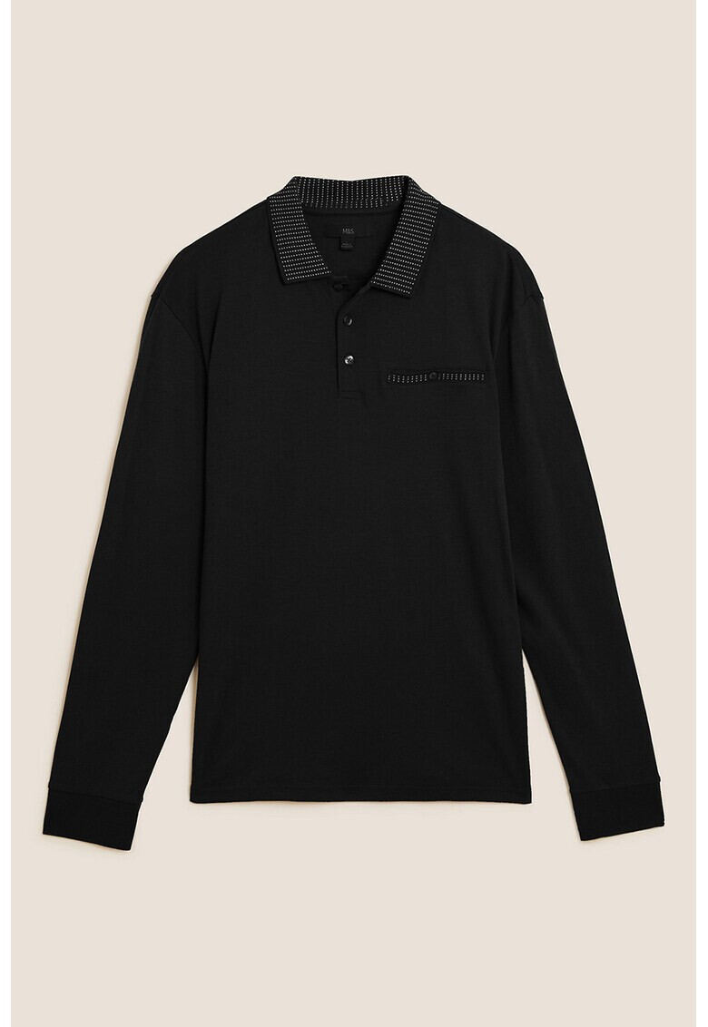 Marks & Spencer Bluza polo din bumbac cu buzunar pe piept - Pled.ro