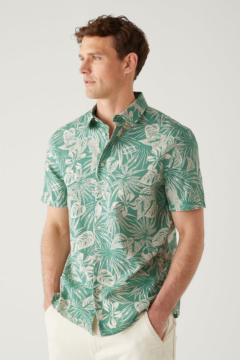 Marks & Spencer Camasa de bumbac cu imprimeu tropical Hawaiian - Pled.ro