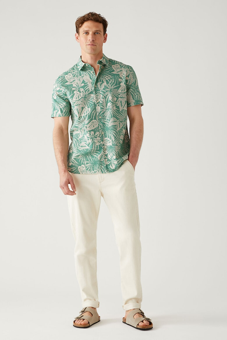 Marks & Spencer Camasa de bumbac cu imprimeu tropical Hawaiian - Pled.ro