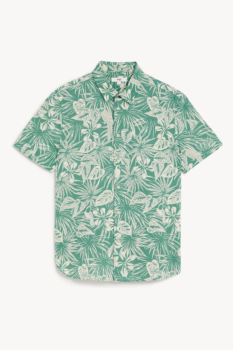 Marks & Spencer Camasa de bumbac cu imprimeu tropical Hawaiian - Pled.ro