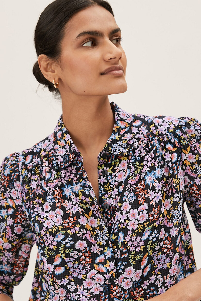 Marks & Spencer Camasa din amestec de bumbac cu model floral - Pled.ro