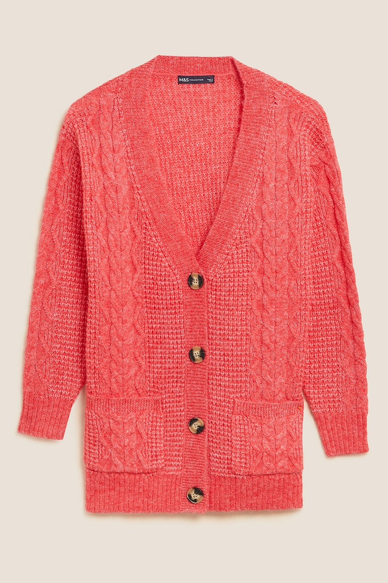 Marks & Spencer Cardigan cu decolteu in V si model torsade - Pled.ro