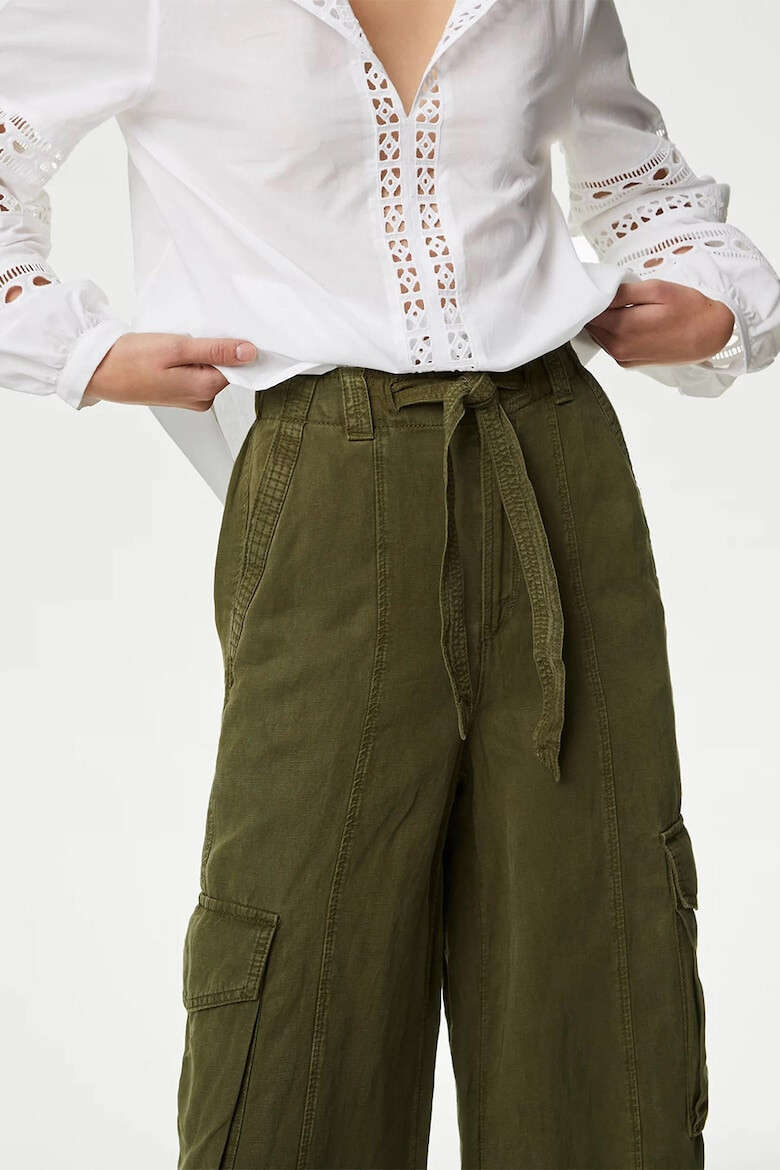 Marks & Spencer Pantaloni cargo din amestec de in si lyocell - Pled.ro