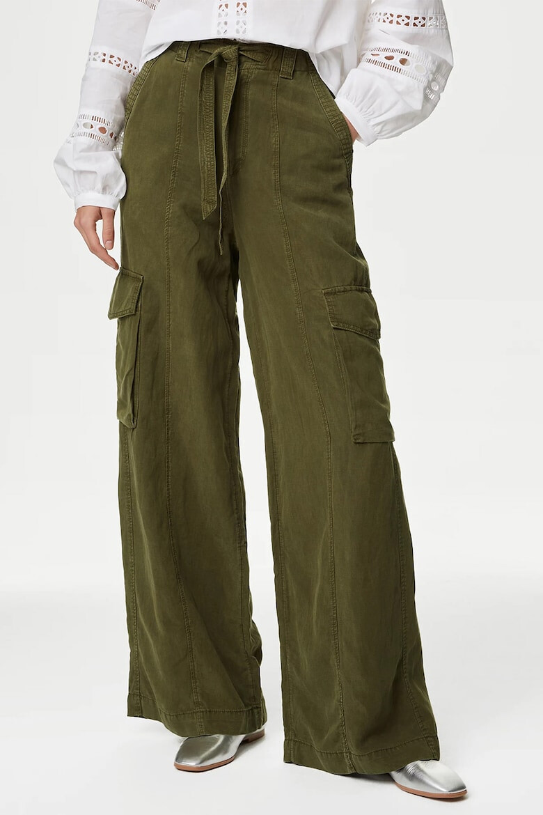 Marks & Spencer Pantaloni cargo din amestec de in si lyocell - Pled.ro