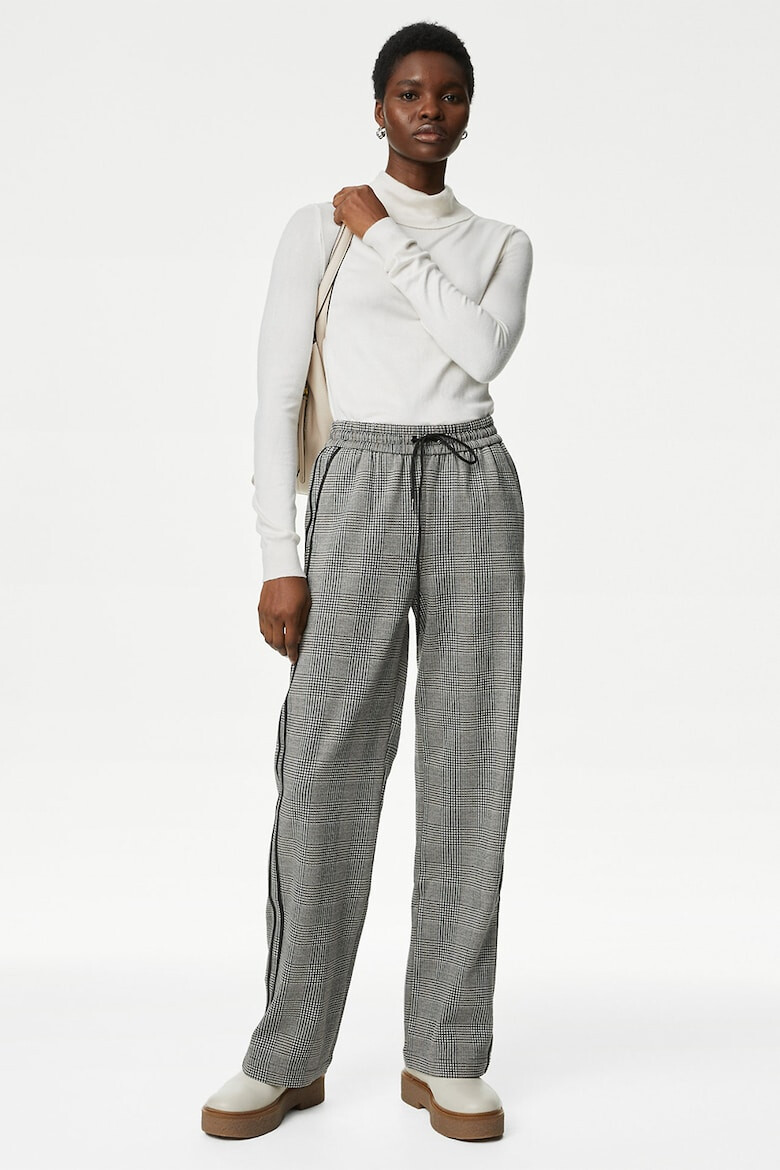 Marks & Spencer Pantaloni cu talie inalta si model in carouri - Pled.ro