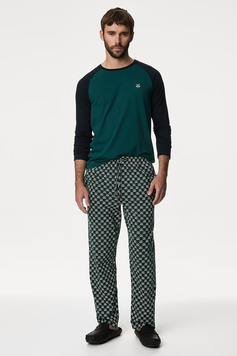 Marks & Spencer Pijama cu imprimeu si maneci raglan - Pled.ro