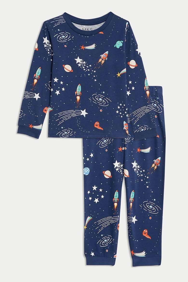 Marks & Spencer Pijama de bumbac cu imprimeu cosmic - Pled.ro