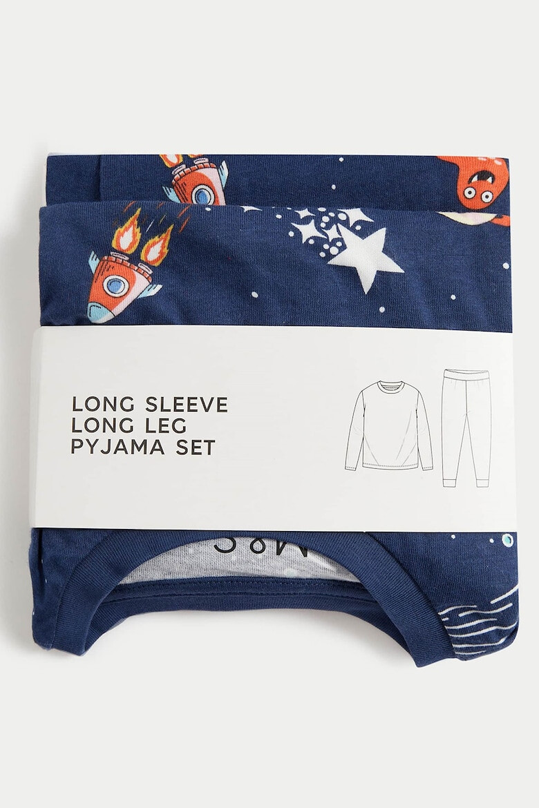 Marks & Spencer Pijama de bumbac cu imprimeu cosmic - Pled.ro