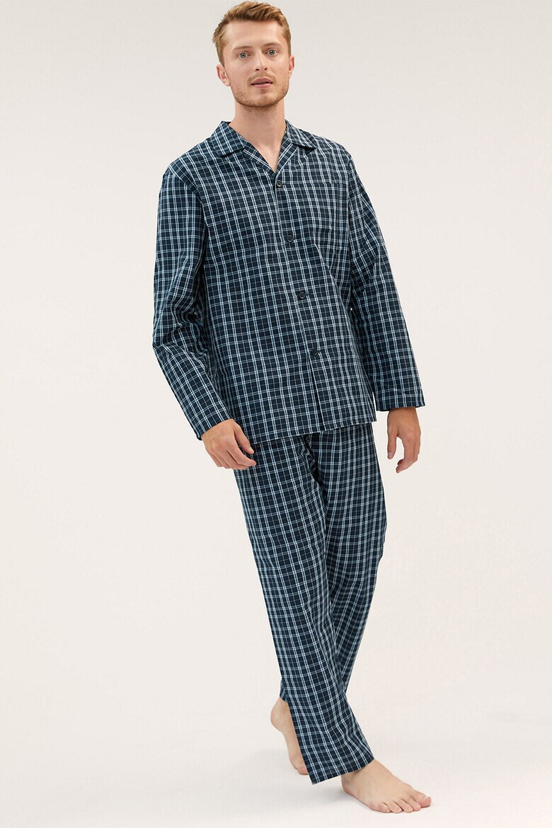 Marks & Spencer Pijama din amestec de bumbac cu model in carouri - Pled.ro