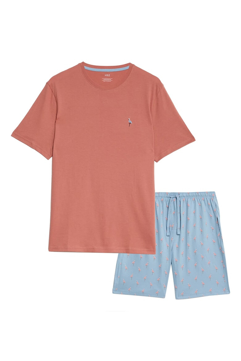 Marks & Spencer Pijama din bumbac cu imprimeu flamingo - Pled.ro