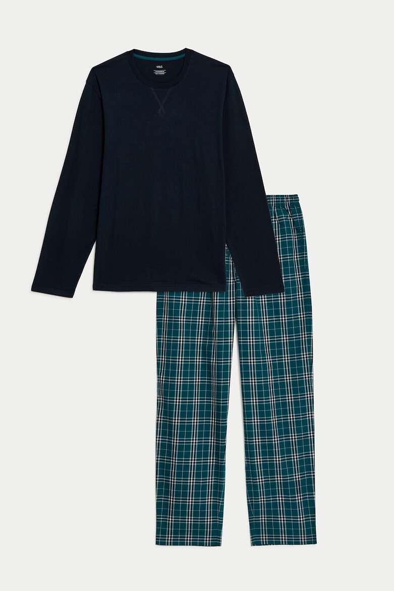 Marks & Spencer Pijama lunga din bumbac cu model in carouri - Pled.ro