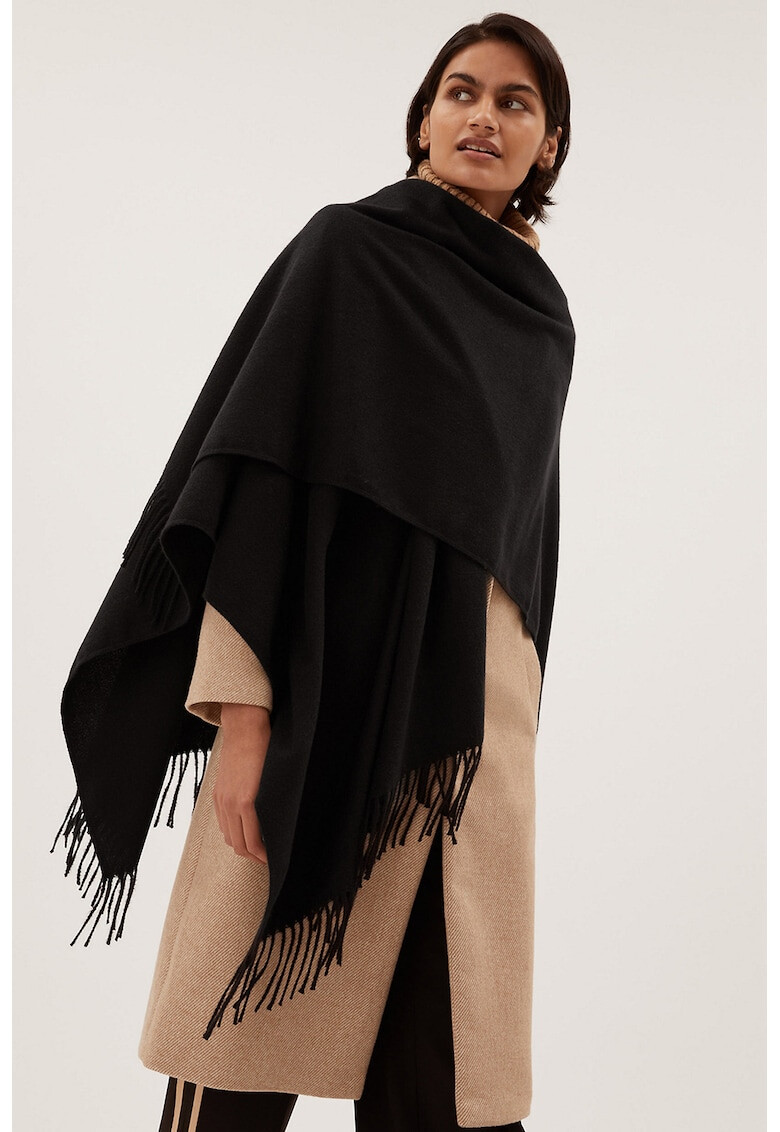 Marks & Spencer Poncho cu model uni si franjuri - Pled.ro