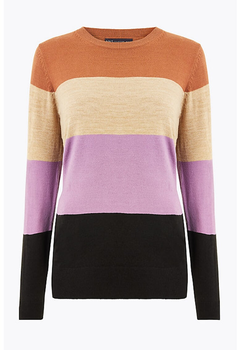 Marks & Spencer Pulover din tricot fin cu model colorblock - Pled.ro