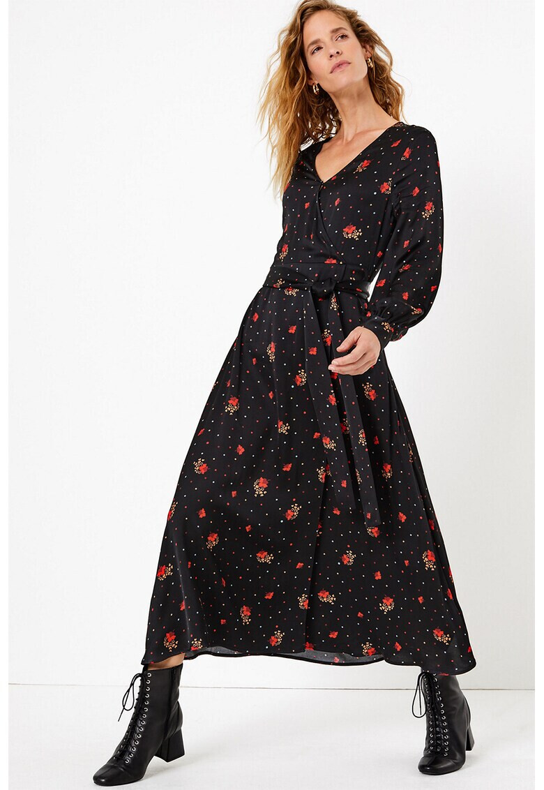 Marks & Spencer Rochie cu croiala petrecuta si model floral - Pled.ro