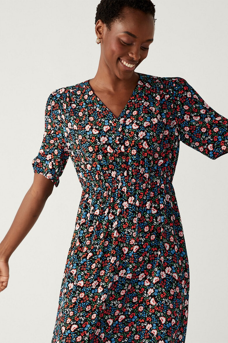 Marks & Spencer Rochie cu decolteu in V si imprimeu floral - Pled.ro