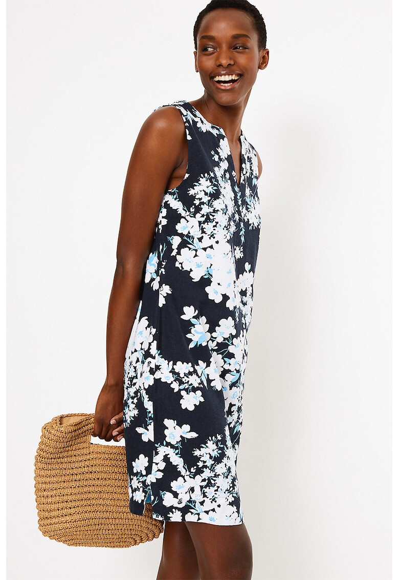 Marks & Spencer Rochie dreapta din amestec de in cu model floral - Pled.ro