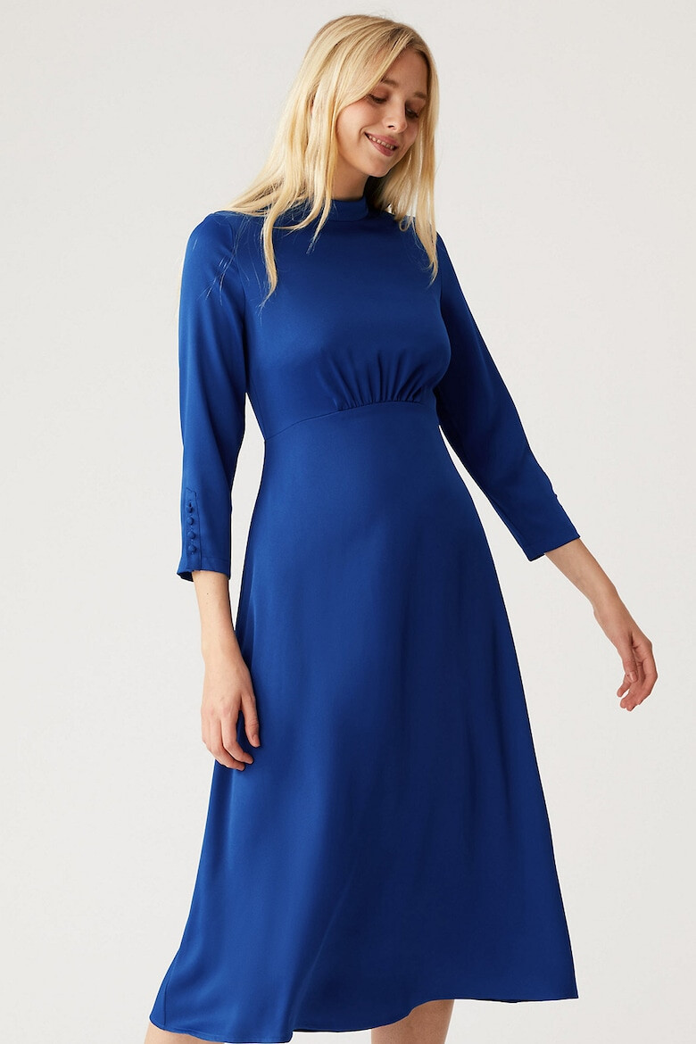 Marks & Spencer Rochie midi cu aspect de satin si guler scurt - Pled.ro