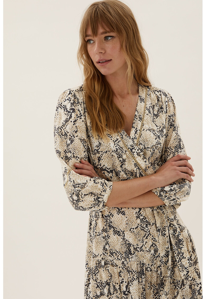 Marks & Spencer Rochie midi cu decolteu cache-coeur si prindere in talie - Pled.ro