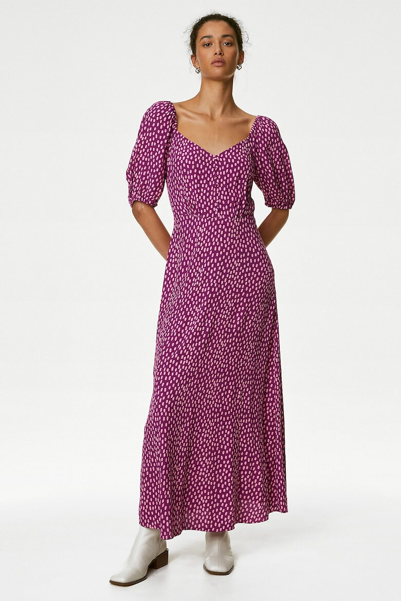 Marks & Spencer Rochie midi cu decolteu in V si model - Pled.ro