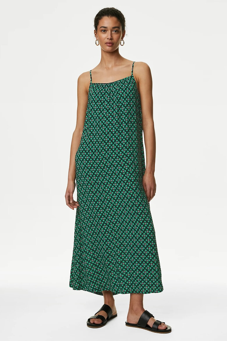 Marks & Spencer Rochie midi cu imprimeu si bretele inguste - Pled.ro