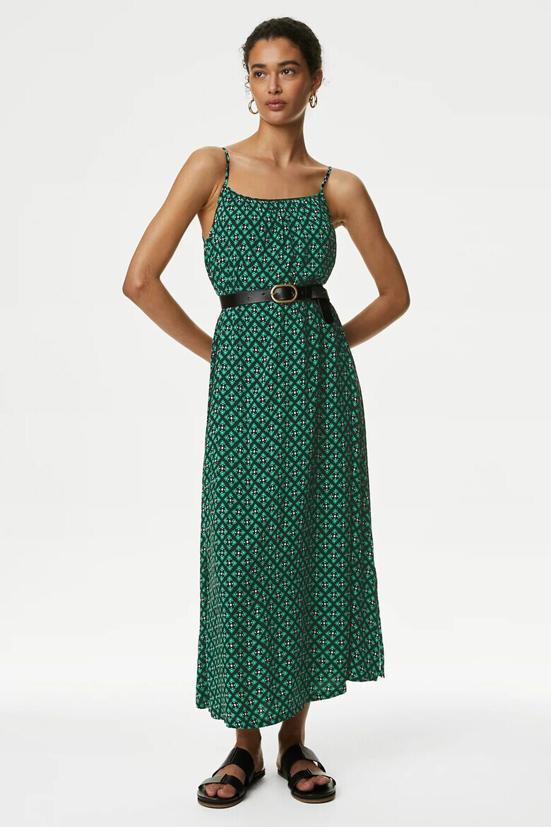 Marks & Spencer Rochie midi cu imprimeu si bretele inguste - Pled.ro