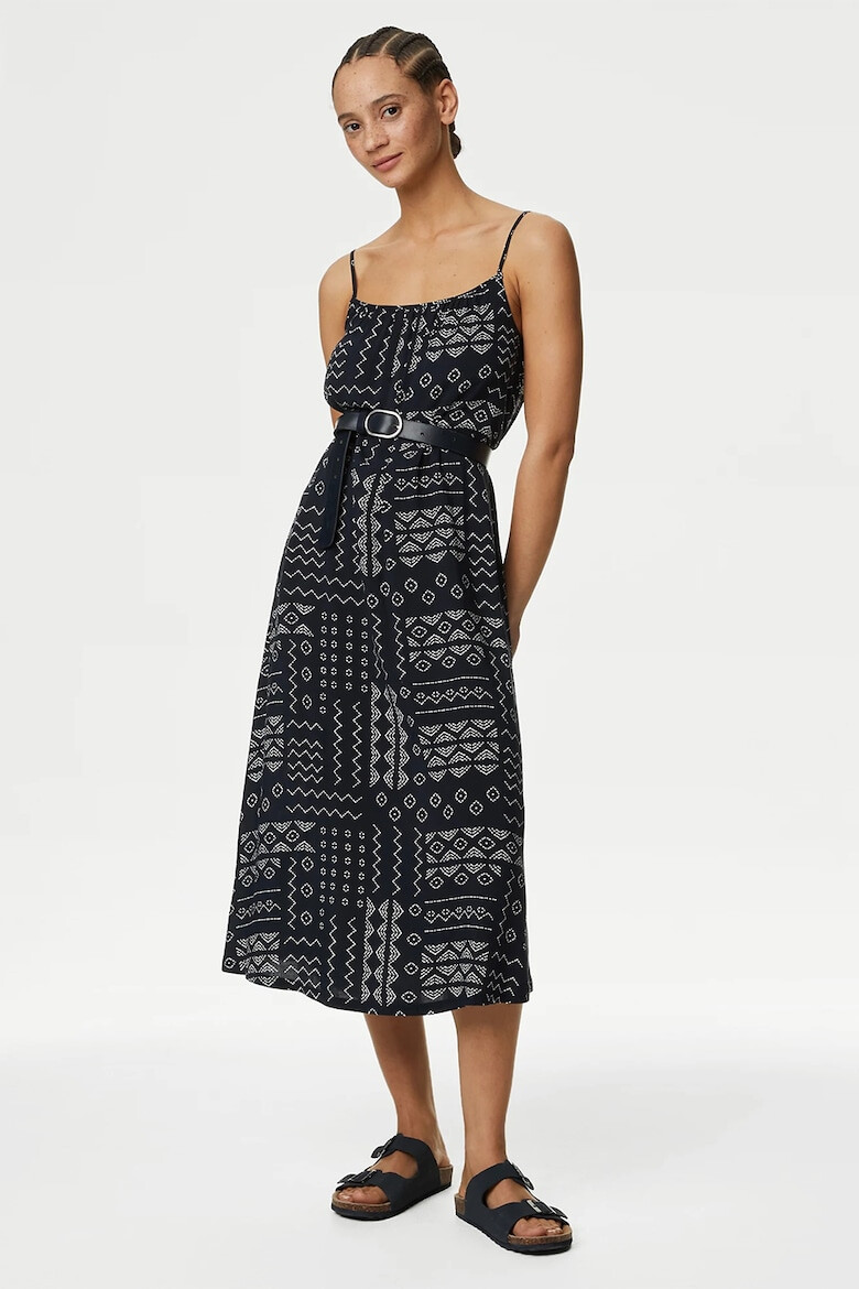 Marks & Spencer Rochie midi cu imprimeu si bretele inguste - Pled.ro