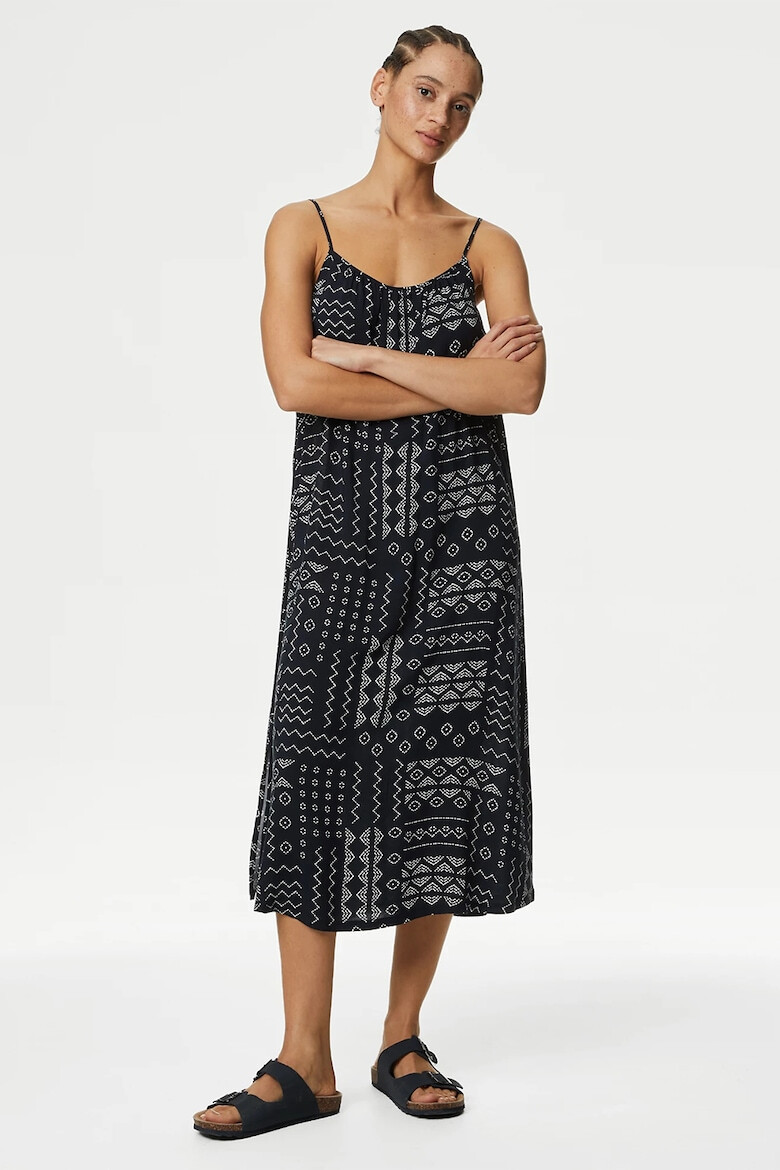 Marks & Spencer Rochie midi cu imprimeu si bretele inguste - Pled.ro