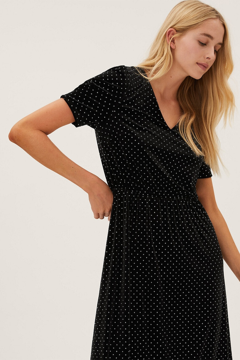 Marks & Spencer Rochie midi evazata cu buline - Pled.ro