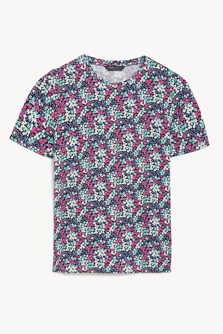 Marks & Spencer Tricou cu decolteu la baza gatului si model floral - Pled.ro