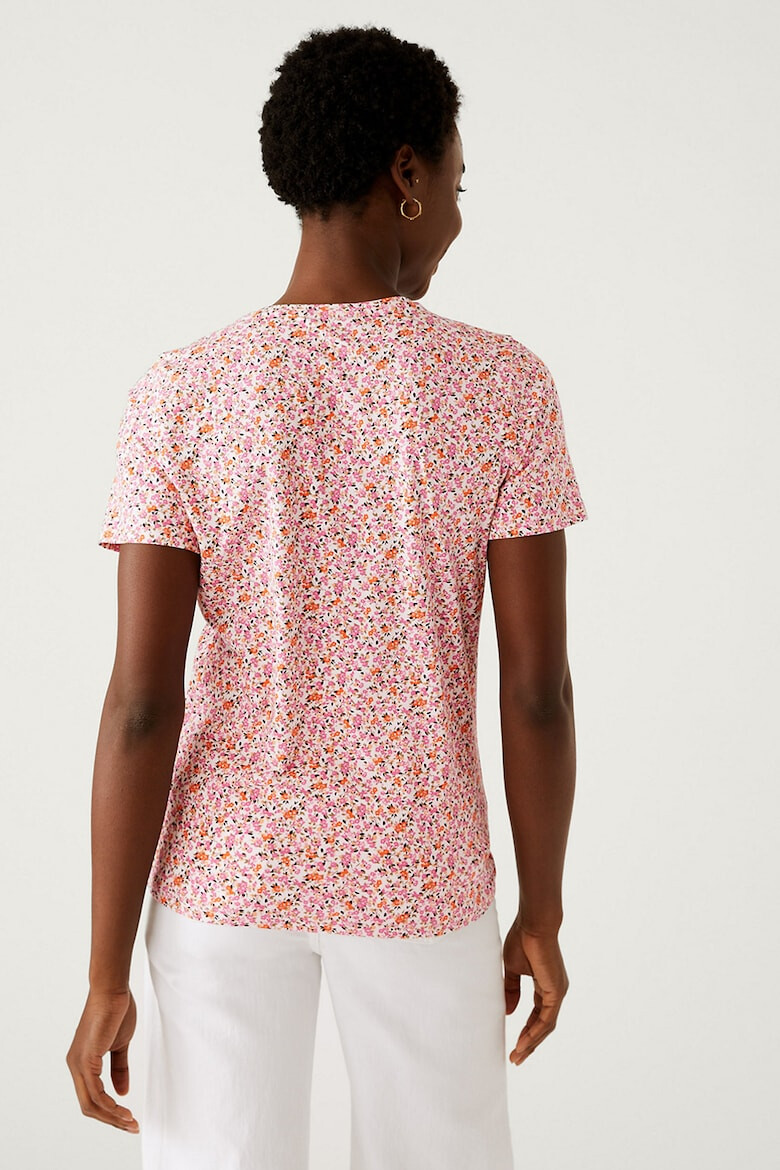 Marks & Spencer Tricou cu decolteu la baza gatului si model floral - Pled.ro