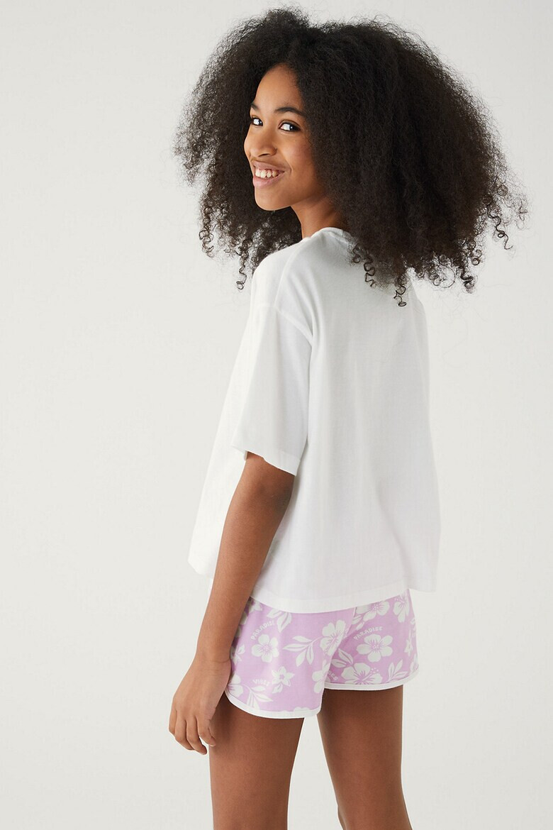 Marks & Spencer Tricou cu imprimeu text si floral - Pled.ro