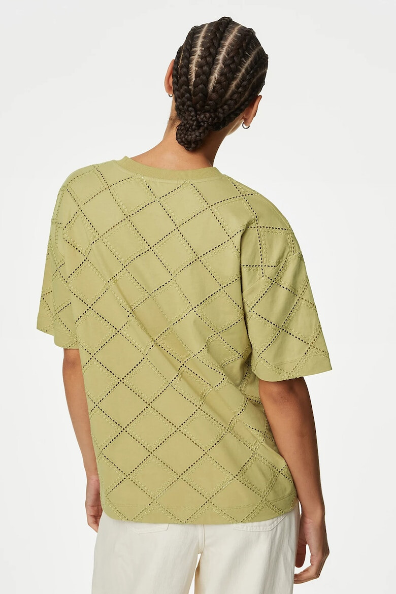 Marks & Spencer Tricou din amestec de bumbac cu model geometric - Pled.ro