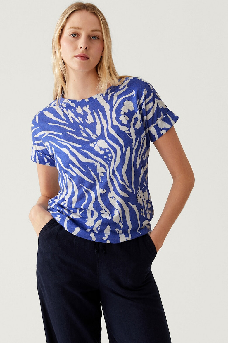 Marks & Spencer Tricou din amestec de in cu animal print - Pled.ro